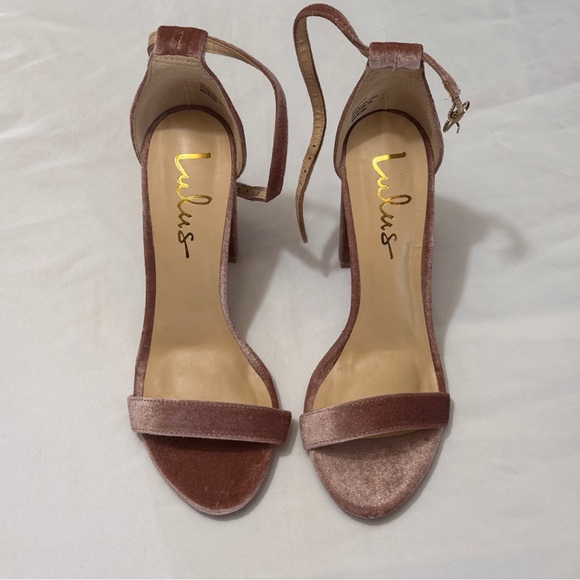 NEW Lulus Taylor Mauve pink Velvet Ankle Strap Heels 4” - Picture 4 of 16